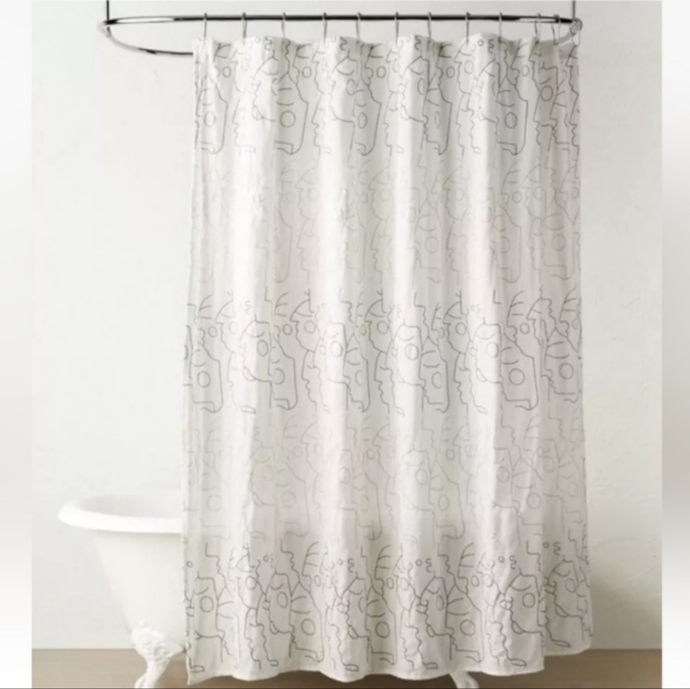 NWT Jungalow embroidered shower curtain - Picture 2 of 6